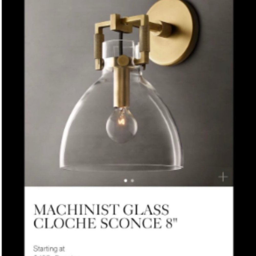 Machinist Glass Cloche Sconce 8th Wall Mounted Lamp.